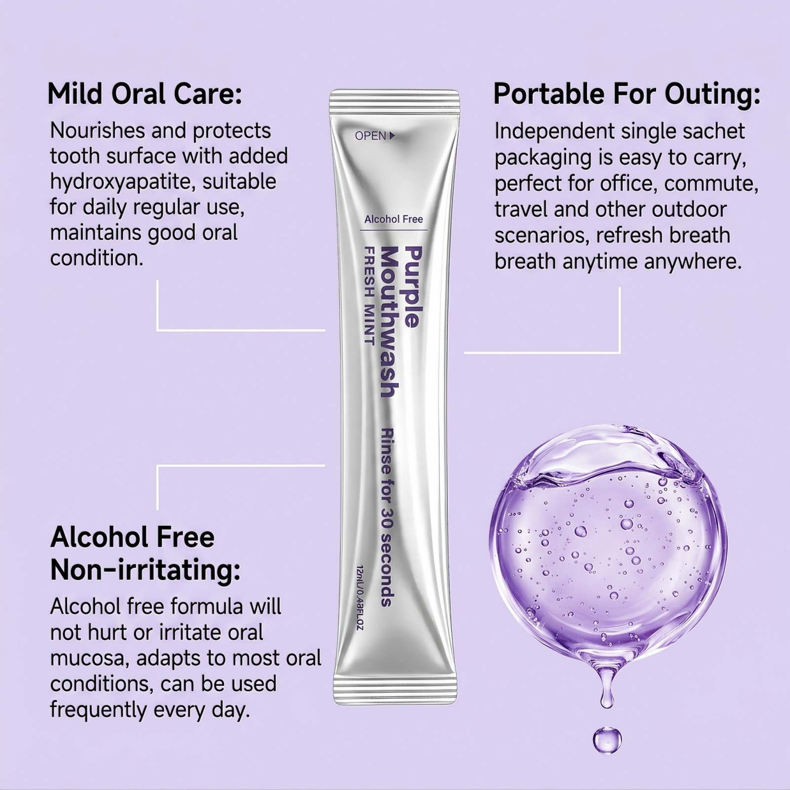 Obat Kumur Purple Mint, Nafas  - Teeth Whitening Mouthwash ulasan dan harga