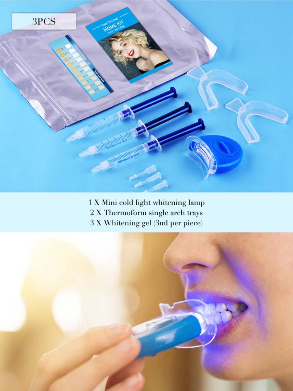 Kit Gel pemutih gigi peroksida - Teeth Whitening Kit ulasan dan harga